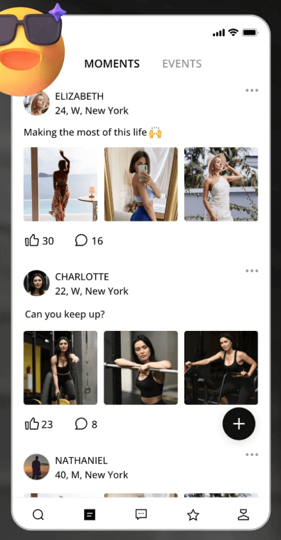 Member activity view on SugarBaby